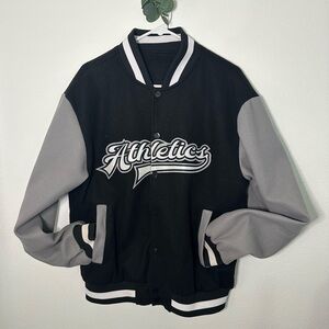 Black and Gray Men's Varsity Jacket